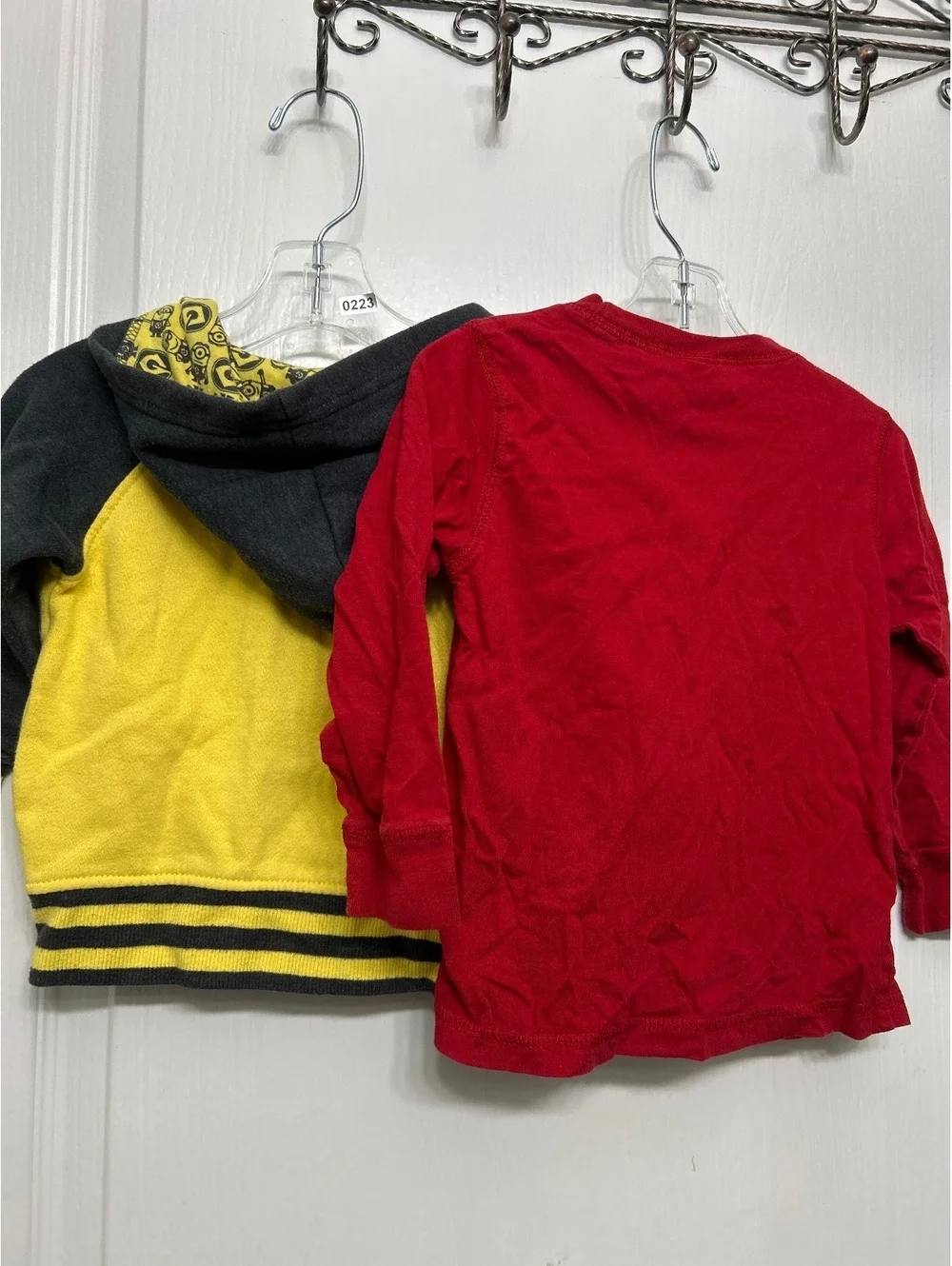 Gymboree Red 'Santa's Cookie Tester' Long Sleeve Shirt & Minions Yellow Hooded Z